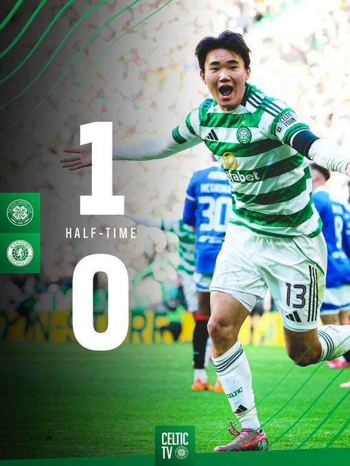 양현준이 레인저스전 득점 후 기뻐하고 있다. /사진=셀틱 공식 사회관계망서비스(SNS)