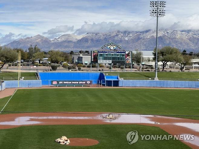 눈 내린 미국 애리조나 스프링캠프 현장. 사진=연합뉴스