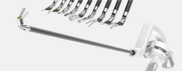 리브스메드의 대표 제품인 아티센셜. 아티센셜은 다양한 형태의 집게 수술 로봇 팔이다./리브스메드