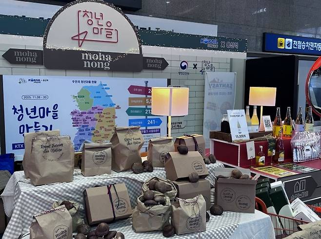 작년 11월, 청년마을 상품들을 한곳에서 만나볼 수 있었던 팝업스토어의 모습.