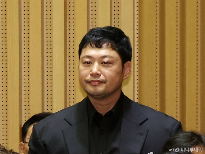 (서울=뉴스1) 황기선 기자 = 헬스트레이너 양치승이 23일 오후 서울 중구 서울시청에서 열린 국회 행정안전위원회 서울시청 국정감사에 자리하고 있다.  2025.10.23/뉴스1  Copyright (C) 뉴스1. All rights reserved. 무단 전재 및 재배포,  AI학습 이용 금지. /사진=(서울=뉴스1) 황기선 기자