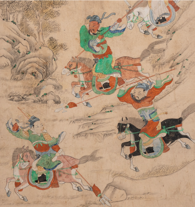 조선 후기 적토마가 등장한 병풍 ‘삼국지연의도 10폭 병풍’. 국립민속박물관