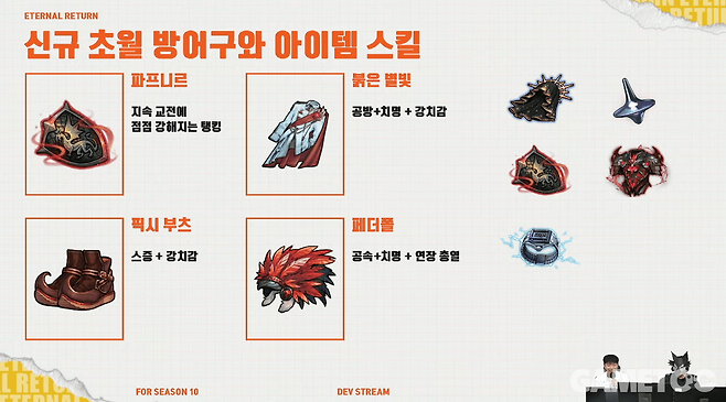 탱커용 초월 아이템이 많이 등장했다 (사진= 이터널 리턴 공식 유튜브)