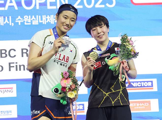 지난해 코리아오픈에 나선 안세영(좌)-야마구치 아카네&nbsp;