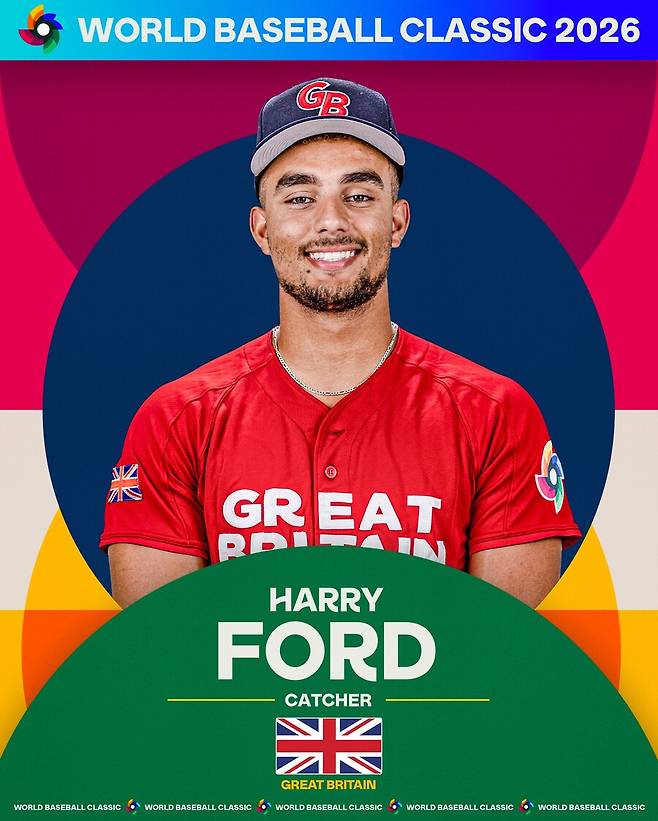 ▲ 해리 포드가 영국 야구 대표팀 소속으로 2026 WBC에 출전한다. ⓒWBC 공식 SNS