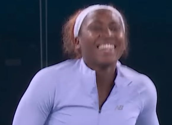 즐거워하는 가우프(사진=호주오픈)