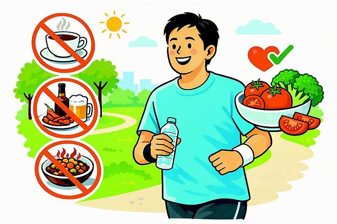 중년 남성의 전립선 건강을 위해서는 적절한 운동과 함께 자극적인 음식을 피하고 리코펜이 풍부한 음식을 섭취하는 것이 좋다.