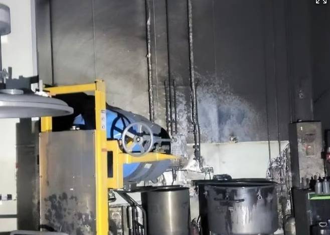 A fire broke out at a factory in Gimpo, Gyeonggi, on Jan. 8, 2026, severely injuring a worker who died five days later on Jan. 13, 2026, according to police. [SCREEN CAPTURE]