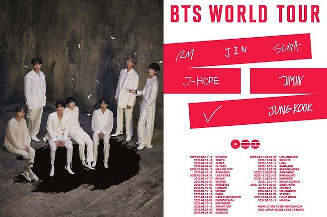 BTS, 'K팝 최대 규모' 월드 투어 4월 시작…고양·부산 등 34개 도시