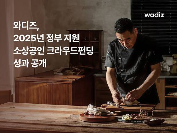 와디즈는 2025년 정부 지원 소상공인 크라우드펀딩 성과를 공개했다. [사진=와딪]