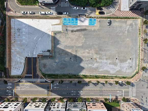 오송바이오폴리스 공한지 임시주차장. [사진=청주시]