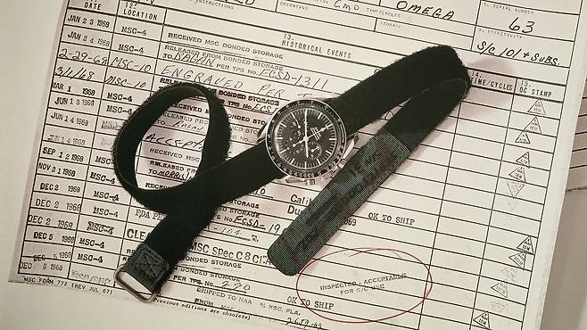 1965년 나사(NASA)는 스피드마스터를 유인 우주 탐사 미션에 적합한 시계로 선정했다. 사진 오메가