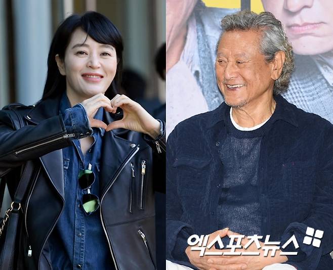 배우 박근형과 김혜수. 엑스포츠뉴스 DB.