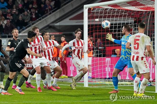 뮌헨 김민재의 헤딩 결승골 순간. [AP=연합뉴스]