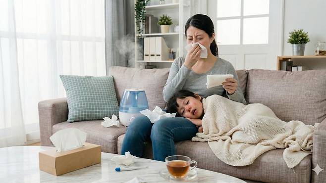 급성 부비동염은 누런코, 안면 통증, 입냄새를 동반한다｜출처: Gemini 생성