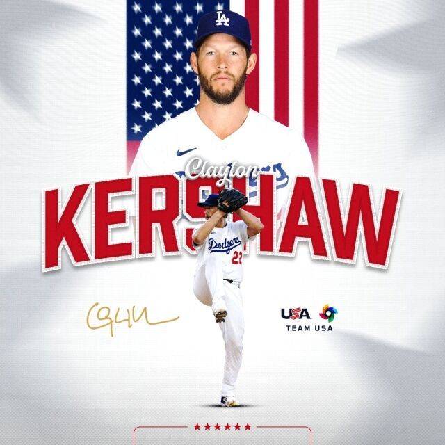 클레이튼 커쇼가 WBC에 출전한다. (미국야구대표팀 X 캡처)
