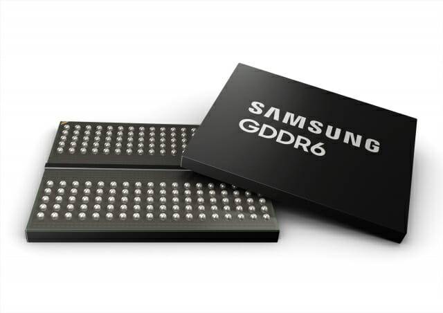 삼성전자가 개발한 GDDR6 D램(사진=삼성전자)