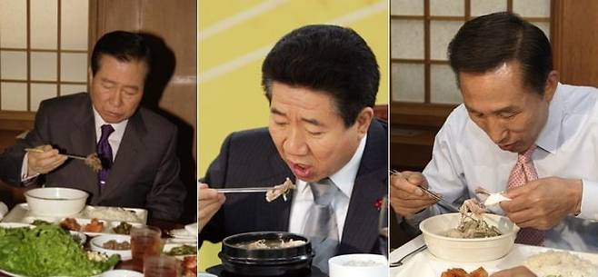 왼쪽부터 김대중, 노무현, 이명박 전 대통령