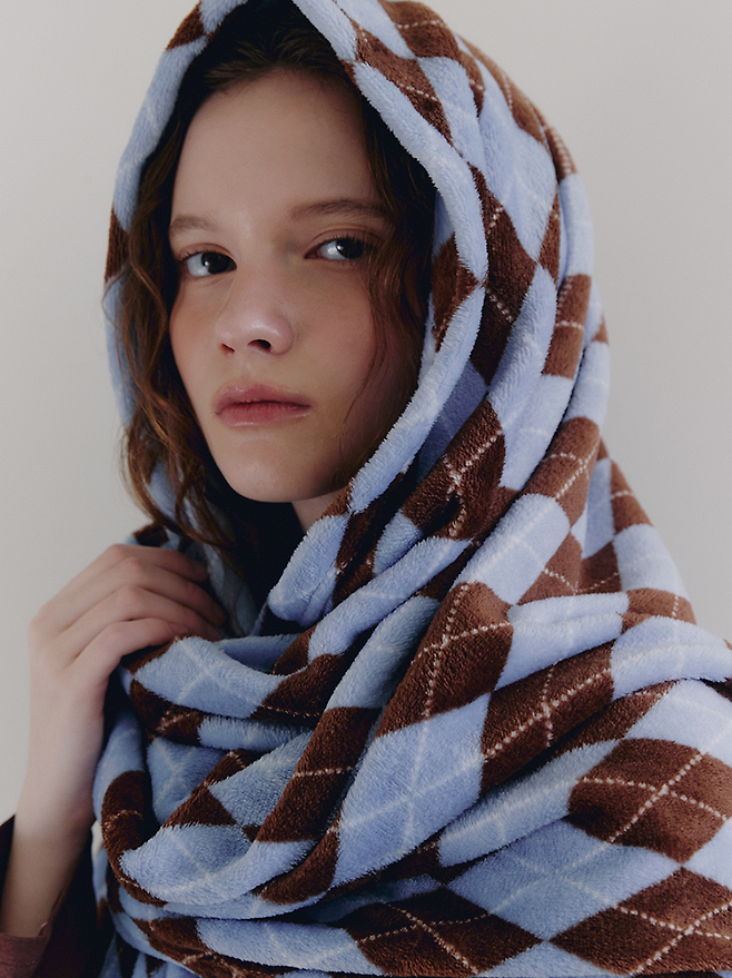 아가일 블루 극세사 머플러