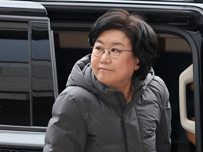 이혜훈 기획예산처 장관 후보자가 15일 오전 서울 중구 예금보험공사에 마련된 인사청문회 준비 사무실로 출근하고 있다. 뉴스1