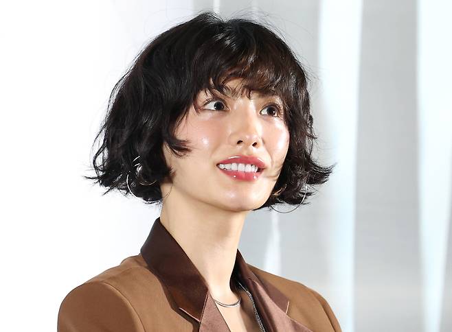 Actor Nana looks at the crowd at a press conference for the movie ″Omniscient Reader: The Prophet″ (2025) at Coex in southern Seoul on July 15, 2025. [NEWS1]