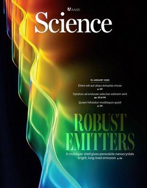 사이언스 표지에 실린 이 교수의 페로브스카이트 디스플레이 연구 논문. 사이언스