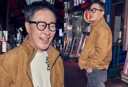 임성근 셰프가 올젠 스웨이드 블루종을 착용한 모습과 상품 이미지 (사진=임성근 셰프 SNS)