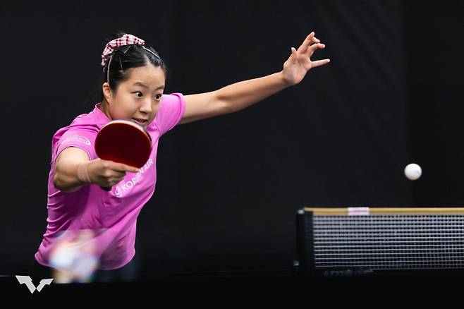 WTT 스타 컨텐더 도하 여자 단식에 나선 신유빈. 사진=WTT 인스타그램 캡처