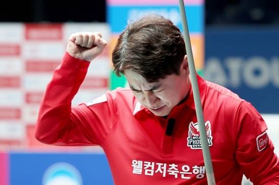 “김종원 끝내기” 웰컴저축銀, 하나카드에 1:3→ 4:3 역전승 시리즈전적 1:1[PBA팀리그 플레이오프]