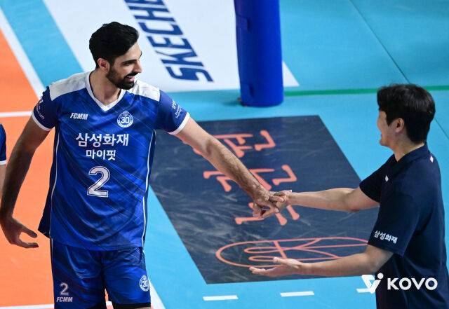 도산지와 고준용 감독대행./KOVO