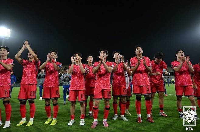 한국 U-23 축구 대표팀이 결승 티켓을 두고 ‘숙명의 라이벌’ 일본을 만난다. 사진=대한축구협회 제공