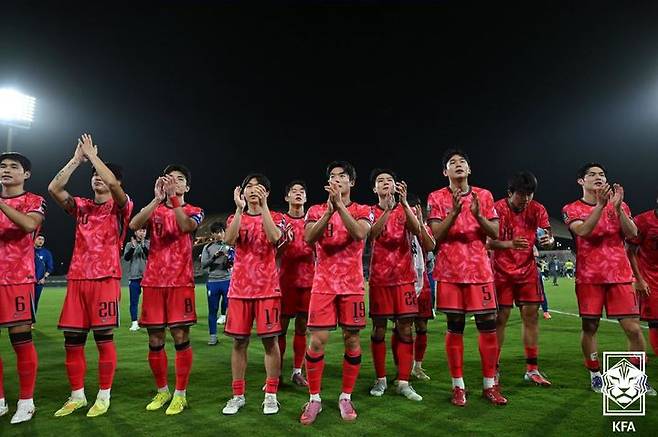 [서울=뉴시스] 한국 남자 23세 이하(U-23) 대표팀. (사진=대한축구협회 제공) *재판매 및 DB 금지