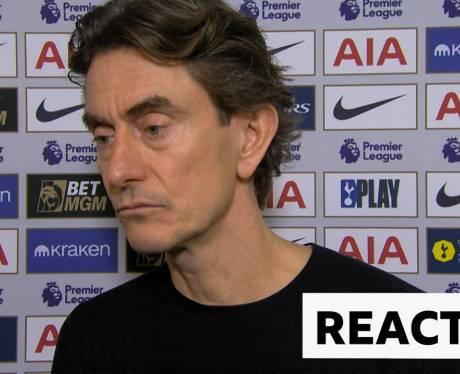 토마스 프랭크 토트넘 홋스퍼 감독이 웨스트햄 유나이티드전 패배 후 현지 언론과 인터뷰하고 있다. /사진=영국 BBC 갈무리