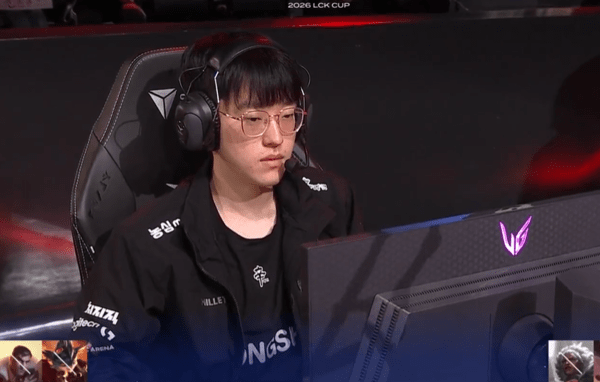 18일 농심이 서울 종로구 그랑서울 치지직 롤파크에서 열린 LCK컵 그룹 배틀서 한화생명을 2대0으로 제압했다.(농심 레드포스 이예찬 선수). /사진=치지칙 라이브영상 캡처