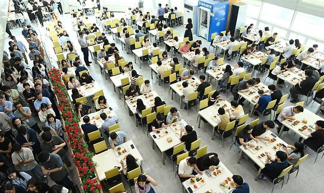 지난해 7월 14일 경기 용인시청 구내식당에서 직원들이 점심식사를 하고 있다. 2025.07.14 뉴시스