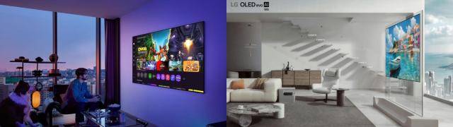 삼성전자(왼쪽)와 LG전자의 최신형 OLED TV [사진=각 사]