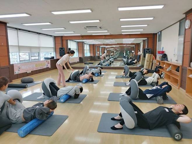 출산준비교실 운동. 울진군 제공