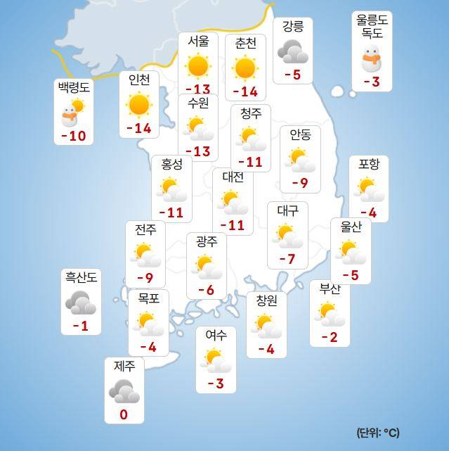 ⓒ기상청 오늘(20일) 오전 날씨
