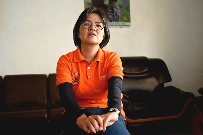 이정임 PM이 14일(현지시간) 르완다 룻지로 지역 AP사무소에서 국민일보와 인터뷰 하고 있다.