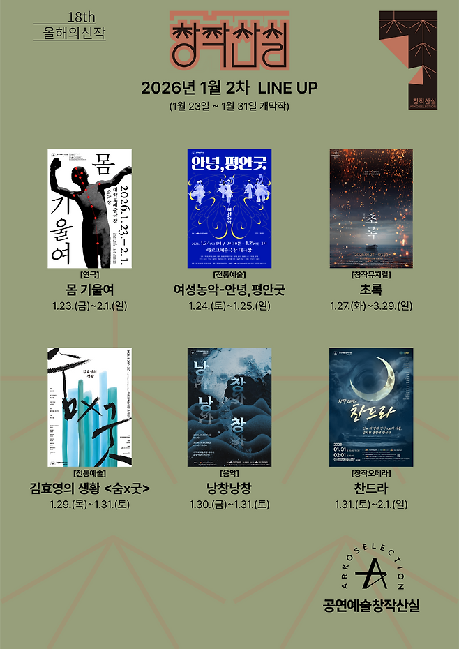 사건을 쫓고, 운명을 묻고, 안녕을 빈다···18회 창작산실 2차 라인업 6편 공개