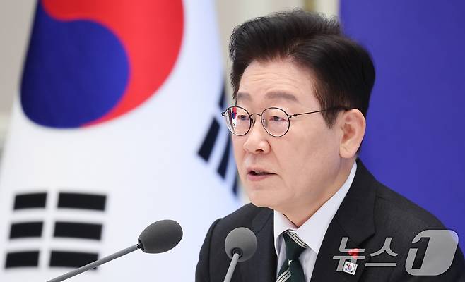 이재명 대통령이 21일 청와대 영빈관에서 열린 신년 기자회견에서 발언을 하고 있다. 2026.1.21/뉴스1 ⓒ News1 이재명 기자