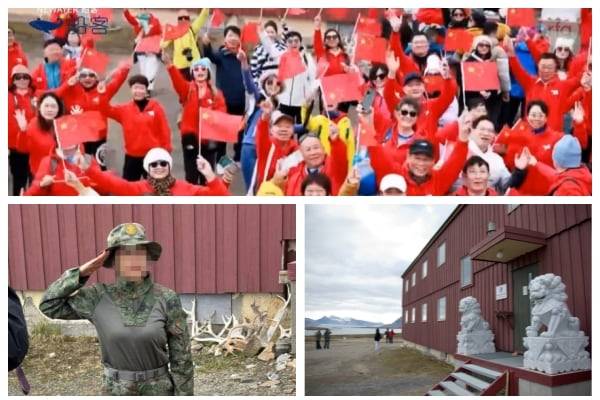 2024년 7월, 중국 상하이와 홍콩에서 온 183명의 크루즈선 관광객들이 스발바르 제도의 니올레순 국제연구단지 내 중국 연구기지인 '옐로우 리버 스테이션'의 화강암 사자상 앞에서 중국 국기를 흔들며 군복 차림으로 경례를 하는 사진을 찍어, 노르웨이 내에서 중국에 대한 경각심이 크게 일었다. 중국은 노르웨이의 거듭된 명령에도, 사자상을 철거하지 않았다.