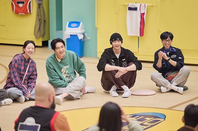 올해 2분기(4~6월)에 나오는 예능 '유재석 캠프'의 출연자 지예은(왼쪽부터), 이광수, 변우석, 유재석./넷플릭스
