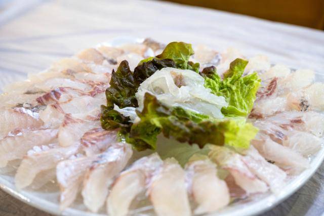 속초관광수산시장에서 구매한 벵에돔, 말쥐치, 성대 회모듬.