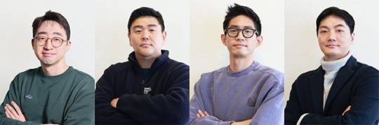 왼쪽부터나인비스튜디오 김성훈 대표, 옴니크래프트 랩스 노정환 대표, 룬샷게임즈 배형욱 대표, 올리브트리 게임즈 이창명 대표. 사진 제공 : 크래프톤
