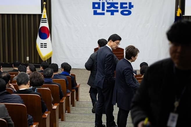 22일 서울 여의도 국회에서 더불어민주당 정책 의원총회가 열리고 있다. /사진=뉴스1