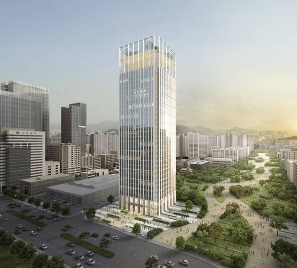 코람코가 서울 강남역 인근 라이온 부지에 개발할 계획인 프라임 오피스 조감도. 투자은행*IB) 업계·코람코자산신탁 제공