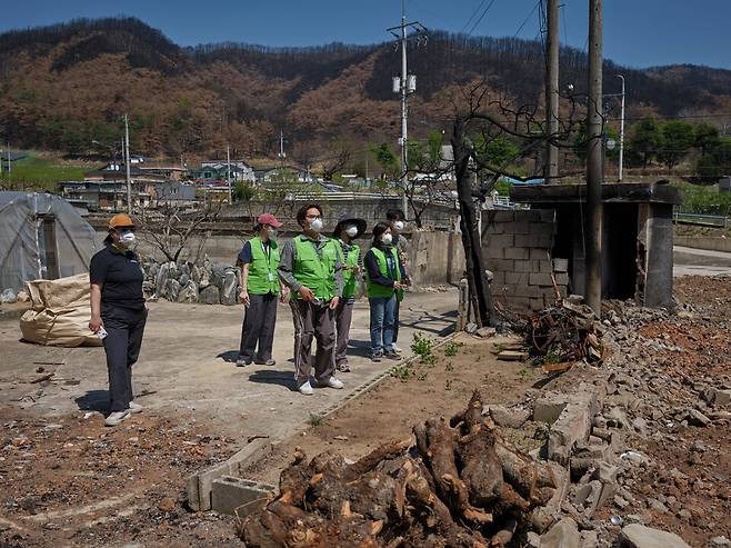 지난해 경북 산불 현장, '기후재난 시민대응단'. (사진 그린피스)/뉴스펭귄