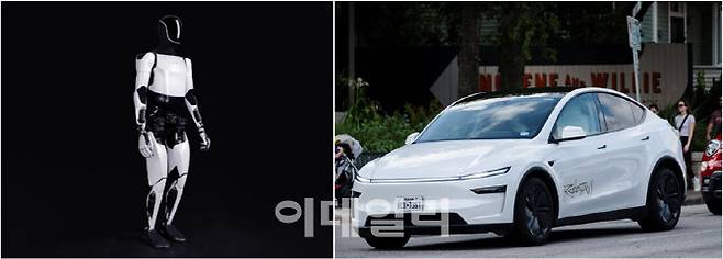 테슬라의 옵티머스 로봇과 로봇택시 (사진=테슬라, 로이터)