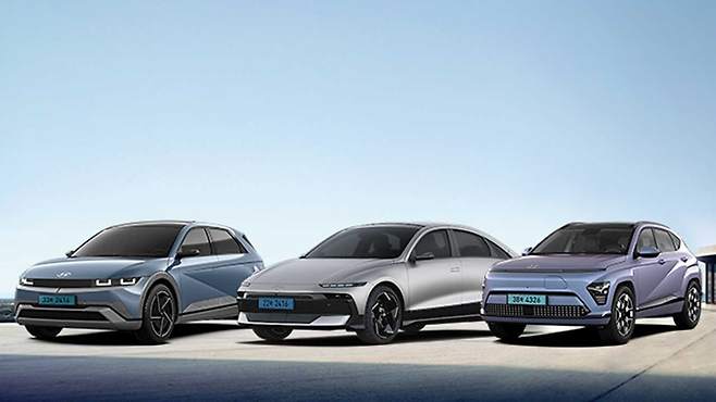 왼쪽부터 현대차 아이오닉5, 아이오닉6, 코나 일렉트릭 2026.1.23 [현대차 제공]